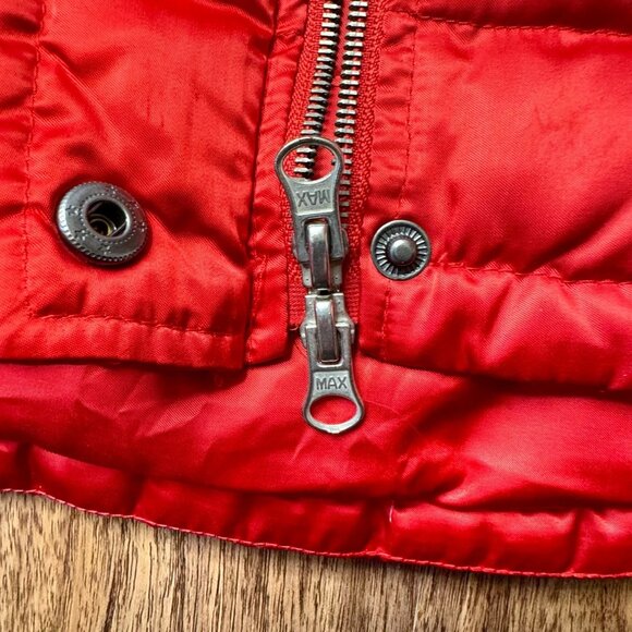 INC International Concepts Down Puffer Vest Womens L Red Full Zip‎ Snap FLAW - Picture 7 of 9
